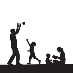 Abstract Black and White Silhouette of Hand Planting Tree Seedling