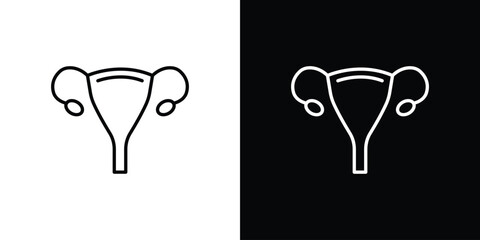 Uterus icon - Line Style. symbol template design
