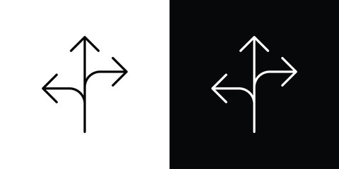 Three directions icon - Line Style. symbol template design