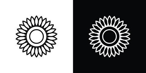 Sunflower icon - Line Style. symbol template design