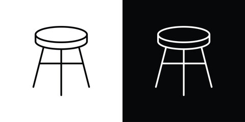 Stool icon - Line Style. symbol template design