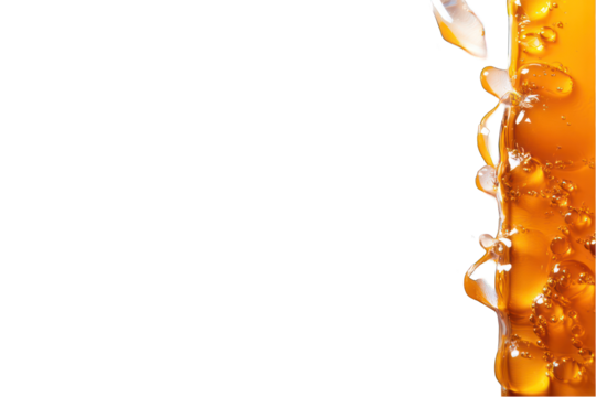 Honey liquid dripping with transparent background stock image