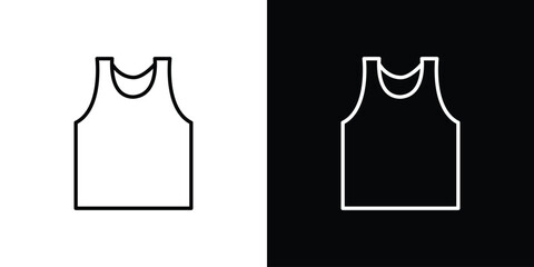 Sleeveless shirt icon - Line Style. symbol template design