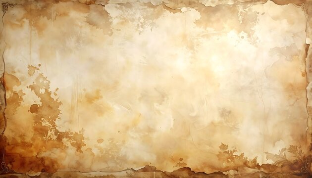 Foxing Texture Vintage Aged Parchment Paper Texture with Center Crease, Stains and ...