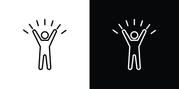 Self confidence icon - Line Style. symbol template design