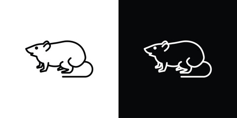 Rat icon - Line Style. symbol template design