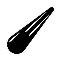 Black Silhouette of a Classic Hair Clip on a White Background