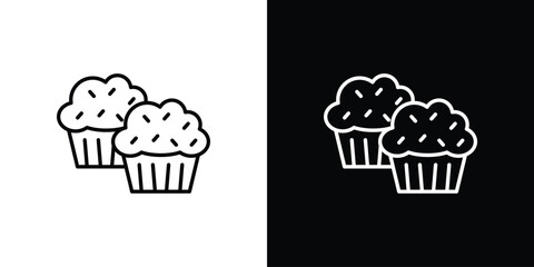 Muffin icon - Line Style. symbol template design
