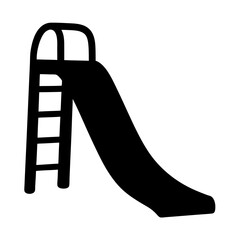 Simple and Bold Black Silhouette of a Children's Playground Slide