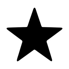 Star silhouette icon symbolizing favorite or rating, Black silhouette icon of a five-pointed star, commonly used to represent favorites, quality rating, success, or achievement.
