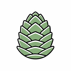doodle icon vector pine cone isolated