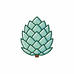 doodle icon vector pine cone isolated