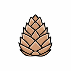 doodle icon vector pine cone isolated