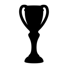 Black silhouette of a trophy cup symbolizing victory and achievement, contest winner