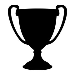 Black silhouette of a trophy cup signifying winning and achievement celebration