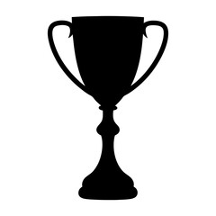 Silhouette of a trophy with handles, representing achievement and success