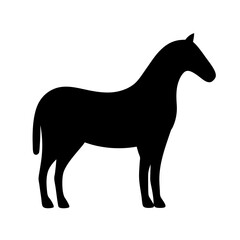 Elegant and powerful horse silhouette on a stark white background image