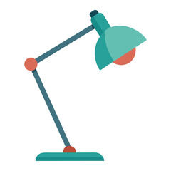 Modern desk lamp with adjustable arm and teal and coral colors
