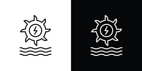 Hydro power icon - Line Style. symbol template design
