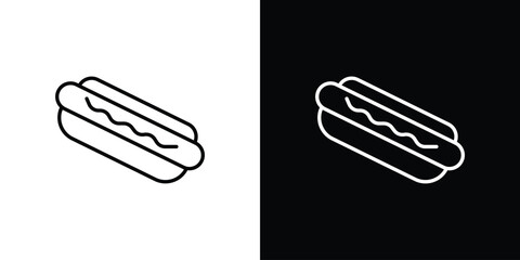 Hot dog icon - Line Style. symbol template design