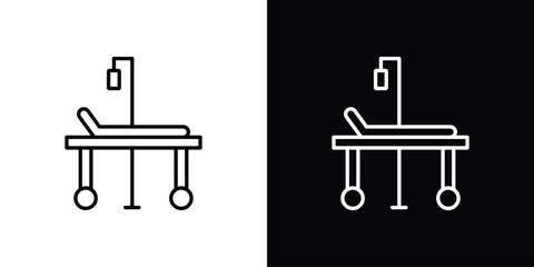 Hospital bed icon - Line Style. symbol template design