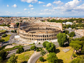 Colosseum, Rome, Italy - Aerial view of the Colosseum in Rome