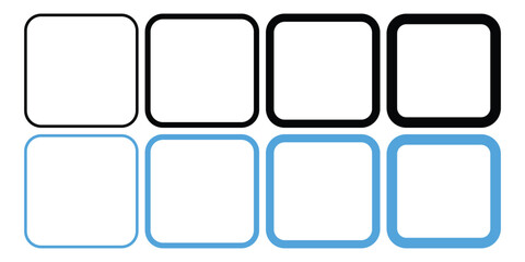 Rounded Square Symbol – UI Element, Frame Logo, and Foursquare Style Icon.