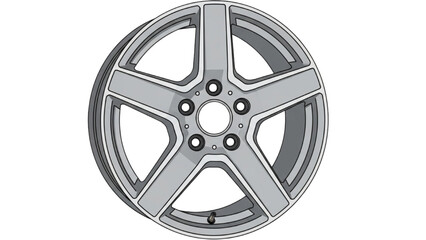 Obraz premium Car Wheel Rim Vector Automotive Design and Circular Spokes
