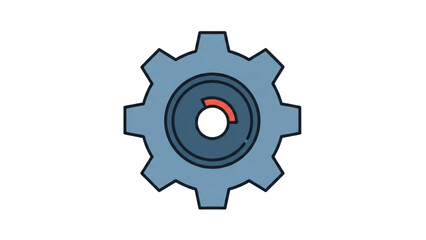 Modern vector illustration of a cogwheel with an internal loading bar, representing system update or operational status for digital interfaces