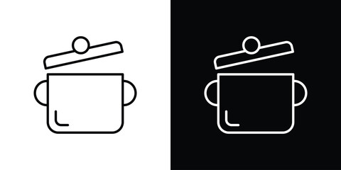 Cooking pot icon - Line Style. symbol template design