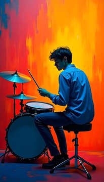 man playing the drums