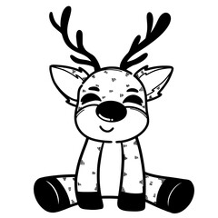 Reindeer doodle cute