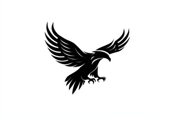 Fototapeta premium Dynamic Mascot Hawk: A Soaring Eagle Design with Tattoo-Style Elements and Symbolic Predator Imagery