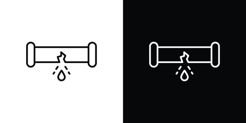Broken pipe icon - Line Style. symbol template design