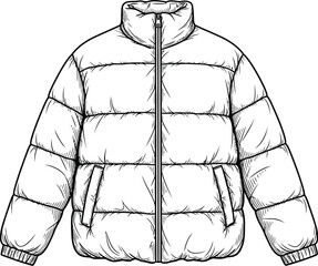 Puffer jacket coat winter fashion outerwear clothing style warm apparel casual padded quilted trendy