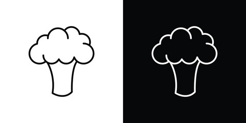 Broccoli icon - Line Style. symbol template design