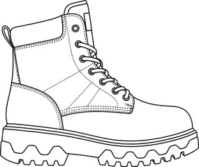 Boot footwear lace leather fashion style rugged durable workwear hiking outdoor