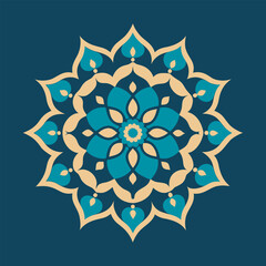 Abstract floral pattern vector illustration with round lace mandala ornament design