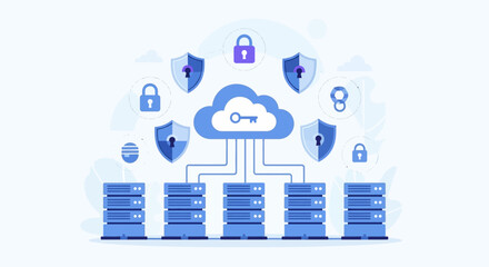 Secure Cloud Data Storage and Network Security Illustration