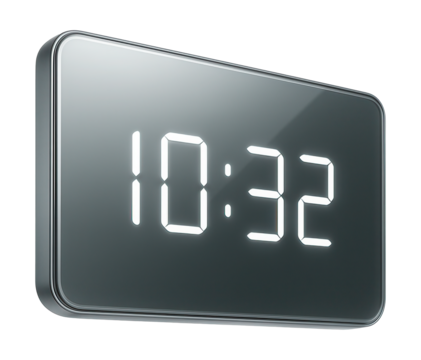 A sleek, frameless digital wall clock perfect for modern apartment kitchens.