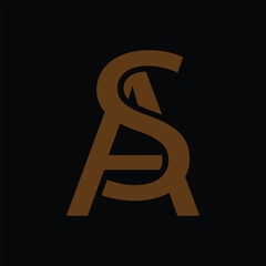   AS , logo AS ,Letter On luxury Logo
