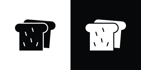Fototapeta premium White bread icon. Black and white simple flat design icon