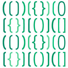 Curly Bracket and Symbol Pattern Vector