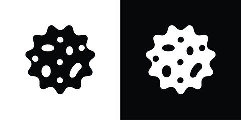 White blood cell icon. Black and white simple flat design icon