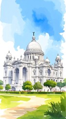 Obraz premium Watercolor architectural scene