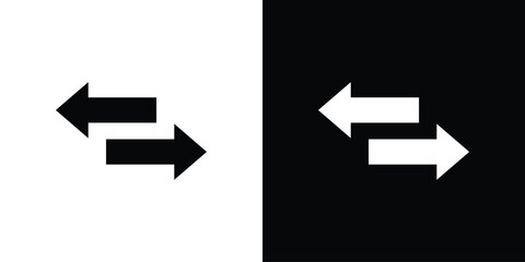 Transfer arrows icon. Black and white simple flat design icon
