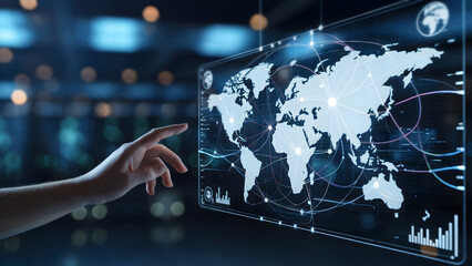 Global connections shining with modern technology and sleek design for professional business solutions worldwide now