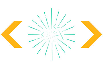 Teal and Orange Starburst Graphic – Stylized Abstract Burst Illustration