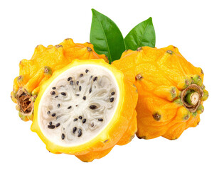 Fresh ripe soncoya fruit isolated on transparent background.