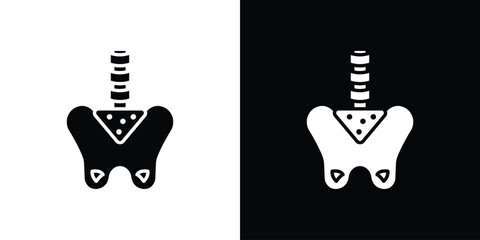 Pelvis icon. Black and white simple flat design icon